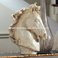 western style indoor decoration stone animal marble horse head for home villa